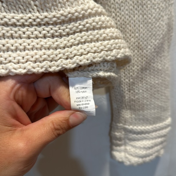 27 Miles Malibu Cream Open Knit Hooded Sweater XS - Picture 3 of 8